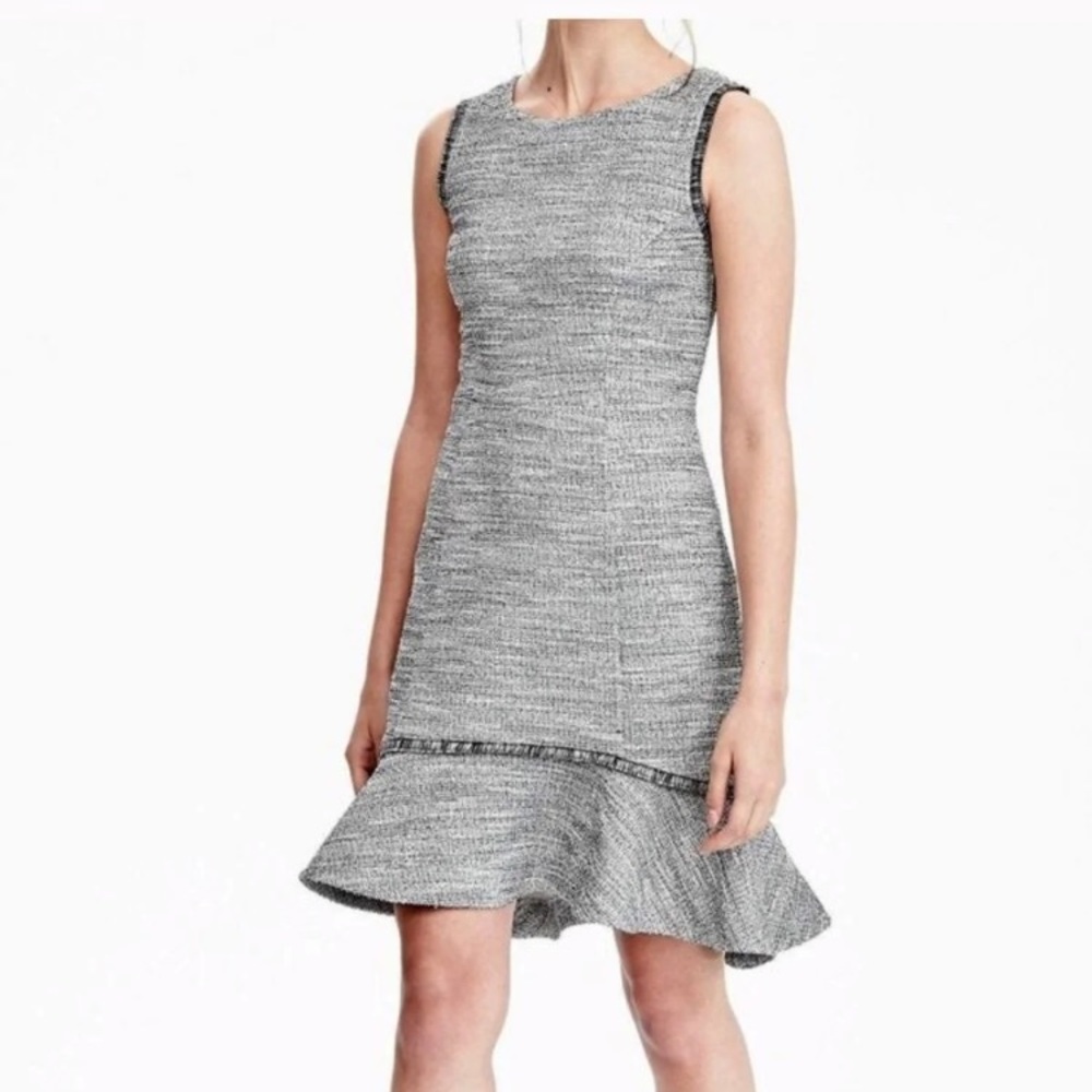 Banana Republic Tweed Flounce Dress